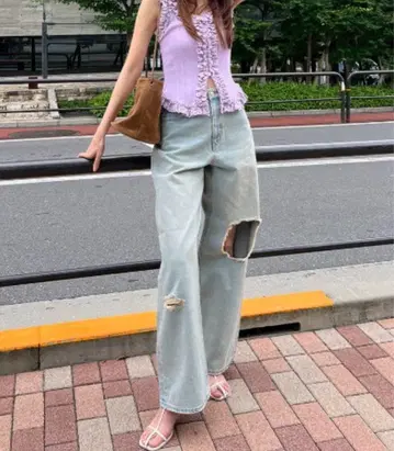 SNIDEL 와이드 데님 팬츠