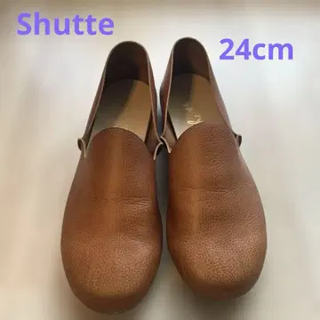 SHUTTE 슈테 브라운 가죽 슬립온 24cm 일본제