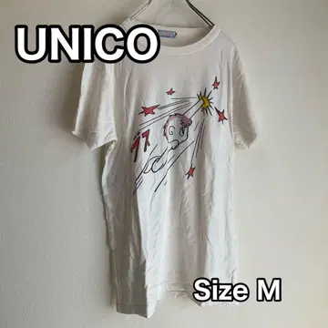 UNICO 프론트 프린트 티셔츠 M 화이트 흰색 테즈카 오사무 유니코
