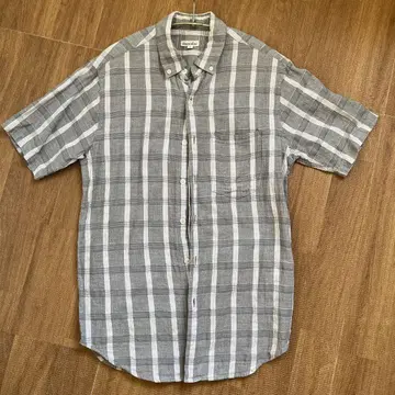 steven alan 그레이 체크 무늬 반팔 셔츠 S