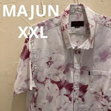 MAJUN 마준 카리유시 의류 꽃무늬 알로하 셔츠 XX-LARGE