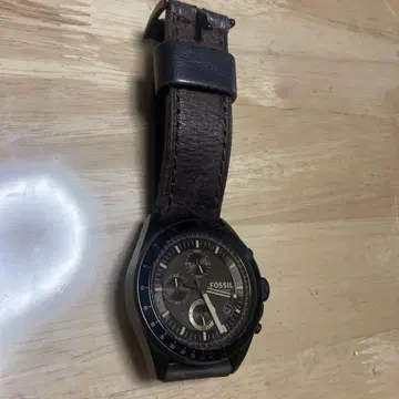 FOSSIL 크로노그래프 가죽 손목시계 남성용