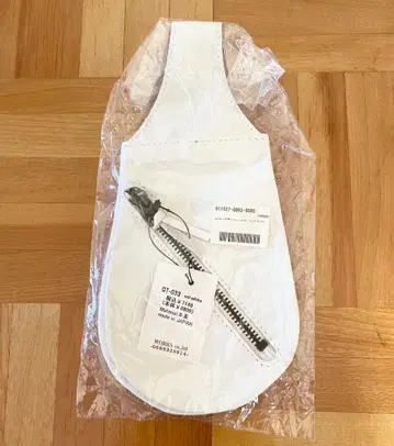 천연 가죽 벨트 파우치 화이트 화이트 WHITE