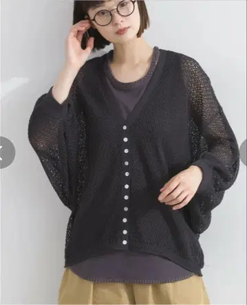 IRIEY 아이리 시스루 니트 모모카 카디건