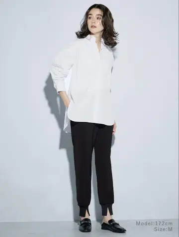 플라스테 새상품 더블 크로스 슬릿 조거 팬츠 블랙 S 검정