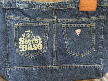 GUESS JEANS 데님 토트백 verdy 레이저 각인