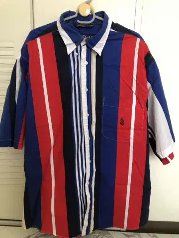 Nautica 스트라이프 반팔 셔츠 XL 노티카 구제 의류