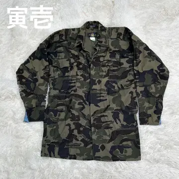 도라이치 TORAICHI 카모플라쥬 패턴 카모플라쥬 밀리터리 자켓 카키