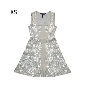 BCBG MAXAZRIA 니트 미니 원피스 슬리브리스 플레어 꽃무늬
