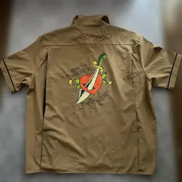 Ed Hardy 에드하디 볼링 셔츠 브라운 LL