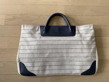 BARNEYS NEW YORK 스트라이프 디자인 캔버스 백
