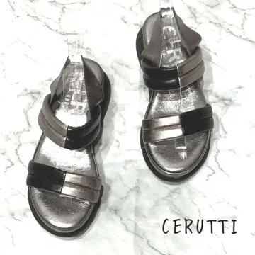 미사용급 CERUTTI 체르티 이탈리아제 통굽 샌들 웨지솔