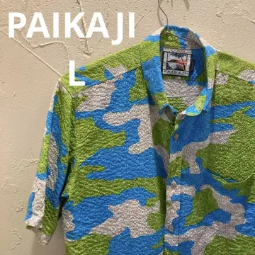 PAIKAJI 파이카지 카리유시 의류 반팔 알로하 셔츠 카모 패턴