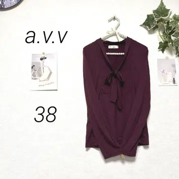 9527 a.v.v 긴팔 보타이 티셔츠 사이즈 38 레이온 혼방 무지