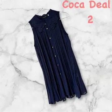 COCODEAL 프릴 칼라 슬리브리스 블라우스