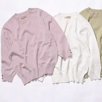 아푸와이저 리셰 소매 하트 단추 니트 화이트