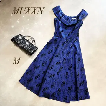 MUXXN / 플라워 패턴 오프숄더 드레스 M 고져스