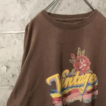Vintage 장미 스크래치 디자인 컬러풀 셔츠