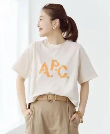 아페쎄(A.P.C.) for IENA DECALE 내추럴 로고 티셔츠