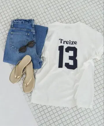 SLOBE IENA Treize 13 프린트 반팔 티셔츠