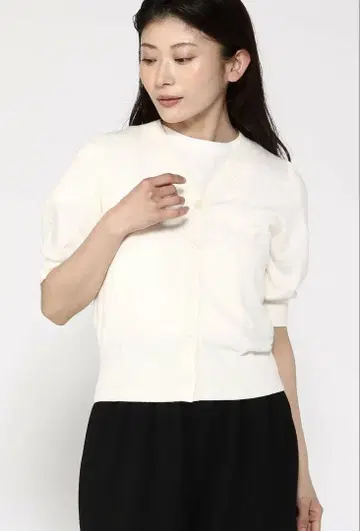 BANANA REPUBLIC 반팔 퍼프 슬리브 포에버 가디건