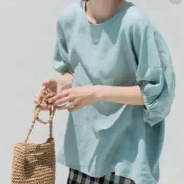 미사용 어반 리서치 도어스 린넨 100% 4분 소매 셔츠 백 버튼