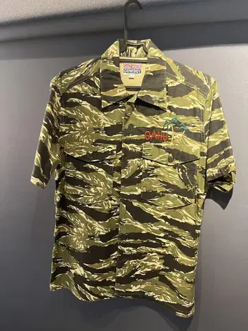 카모플라쥬 반팔 셔츠 OAHU 지도 GAHUI 자수