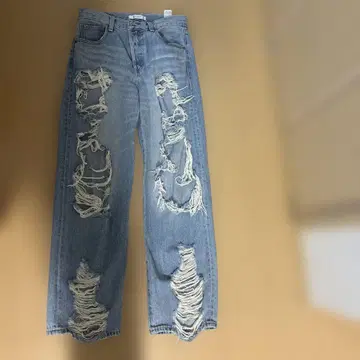 MOUSSY 데미지 데님 팬츠 라이트 블루