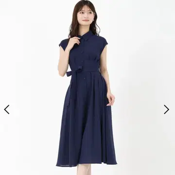misch masch WEB 한정판 아이템 프렌치 셔츠 원피스 네이비