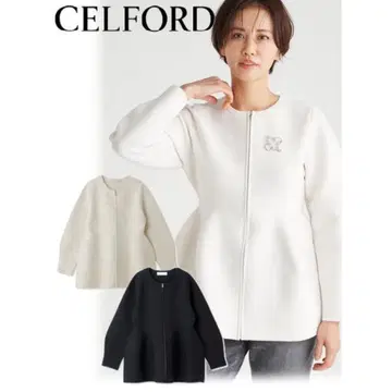 CELFORD 페플럼 니트 가디건