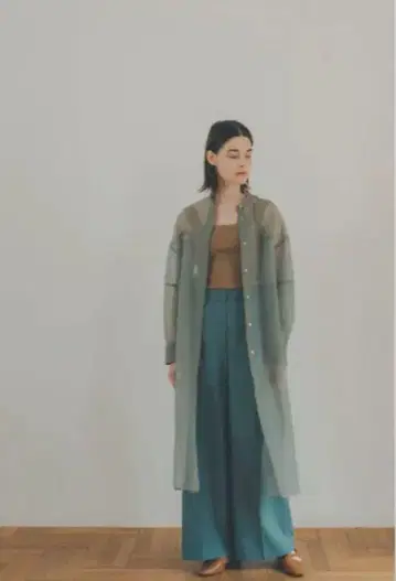 시스루 롱 셔츠 그린 계열