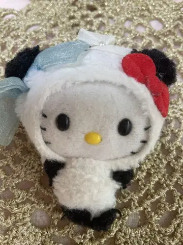 산리오 키티 팬더 모자 봉제 인형 마스코트