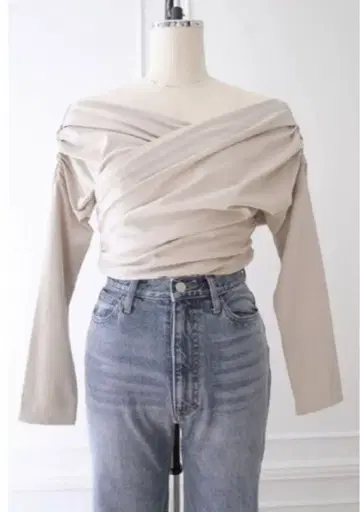 herlipto Asymmetric Cotton Jersey 베이지