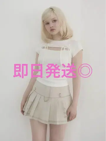 앤드메리 지기 리본 탑 화이트
