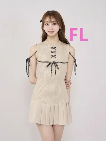 다리치 도킹 레이스업 미니 원피스