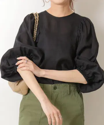 Spick and Span 볼륨 쓰리 라미 블라우스 새상품급