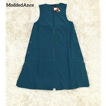 모데드 앤스 지퍼 디자인 사이드 슬릿 베스트 QVC 블루그린 M
