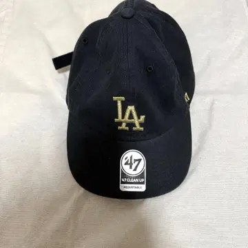 LA 47brand 캡 다저스 금 로고 자수 블랙
