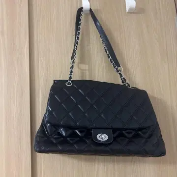 블랙 화이트 퀼팅 숄더백 세트
