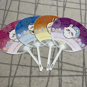 치이카와 (먼작귀) 쿠라스시 부채 4종 세트