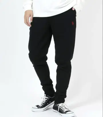 U.S.POLO ASSN. 원포인트 로고 자수 맨투맨 조거 팬츠