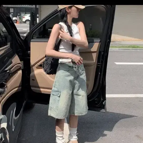 【MODIMOOD】BERMUDA CARGO PANTS DAZZLZZAD Mens Camo Cargo Shorts Y2k Baggy Long Jorts Hip