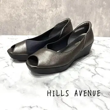 HILLSE AVENUE 오픈토 가죽 바이컬러 웨지솔