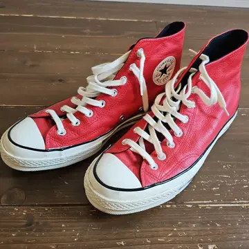 CONVERSE ALL STAR 하이컷 스니커즈 가죽 레드
