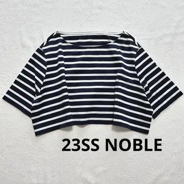 새상품급 23SS NOBLE 노블 보더 숏 티 네이비