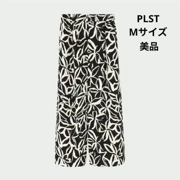 [새상품급] PLST 플라워 프린트 플루이드 와이드 팬츠 블랙 M 사이즈