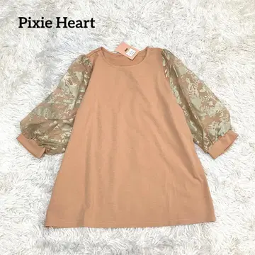 Pixie Heart 시어 레이스 슬리브 튜닉 QVC 레트로 핑크 L