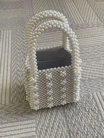 펄풍 비즈 핸들 백