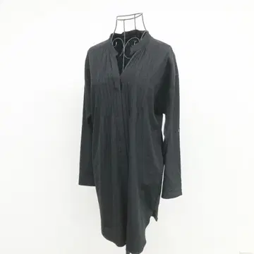 언타이틀 튜닉 셔츠 M 블랙 핀턱 예쁜 일본제 고급 청순