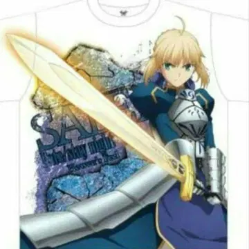 fate fgo 풀 그래픽 티셔츠 세이버 알토리아 L